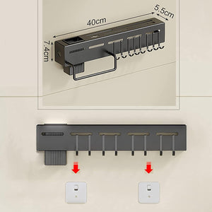 Wall-Mounted Kitchen Knife & Utensil Organizer Rack